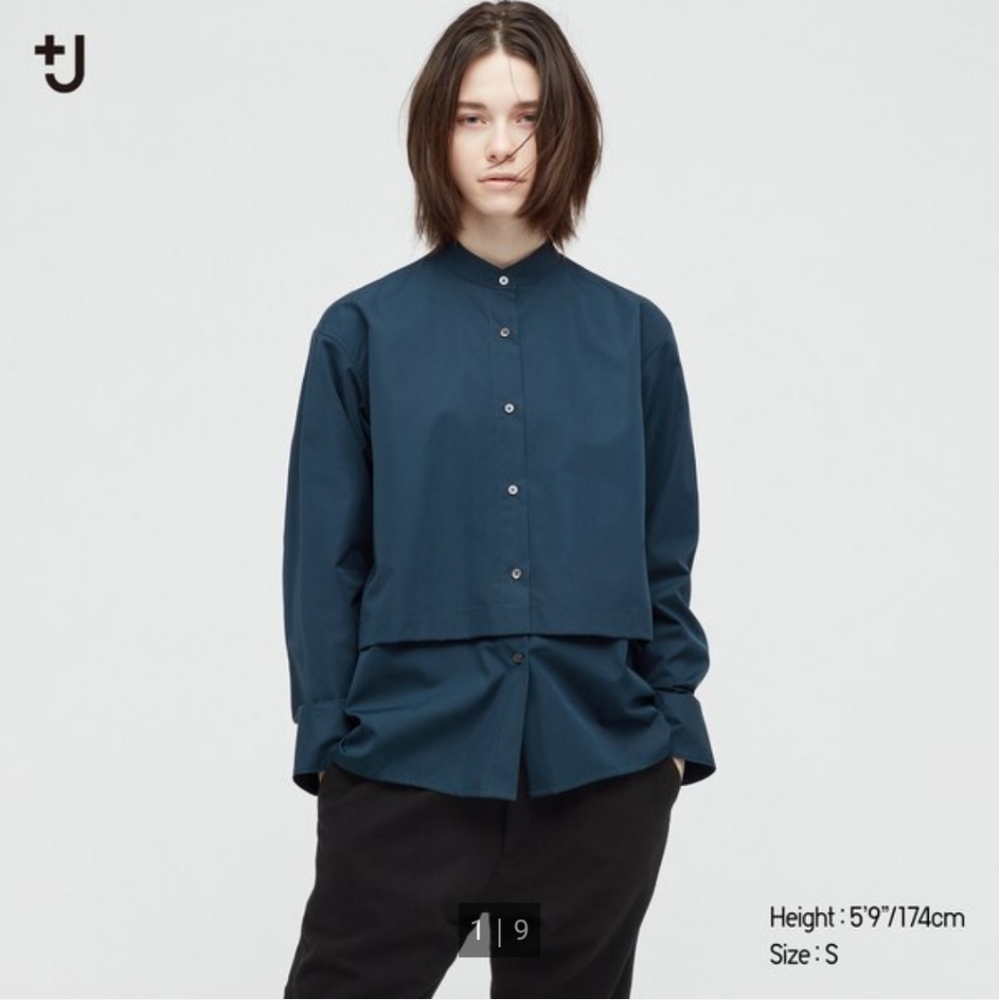 Uniqlo +J Supima® Cotton Long-Sleeve Shirt Jacket - blue